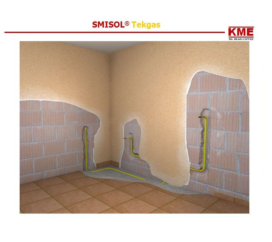 Thumbnail: TUBO RAME GAS SMISOL KME TEKGAS RIVESTITO CON GUAINA STELLATA GIALLO IMPIANTI...