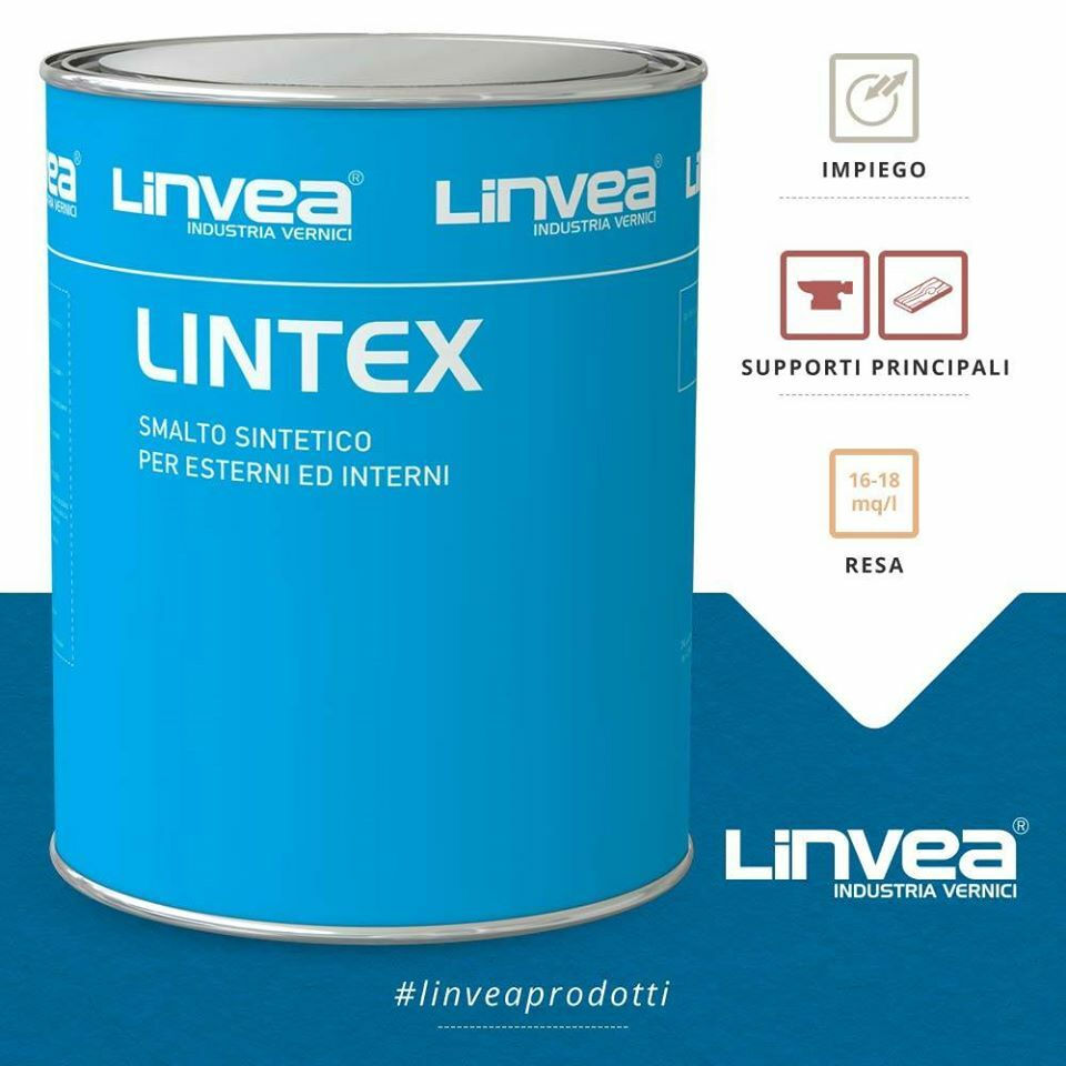 Thumbnail: SMALTO SINTETICO VERNICE LINTEX LINVEA ML 750 LINVEA LT0,750 x FERRO VARI COL...