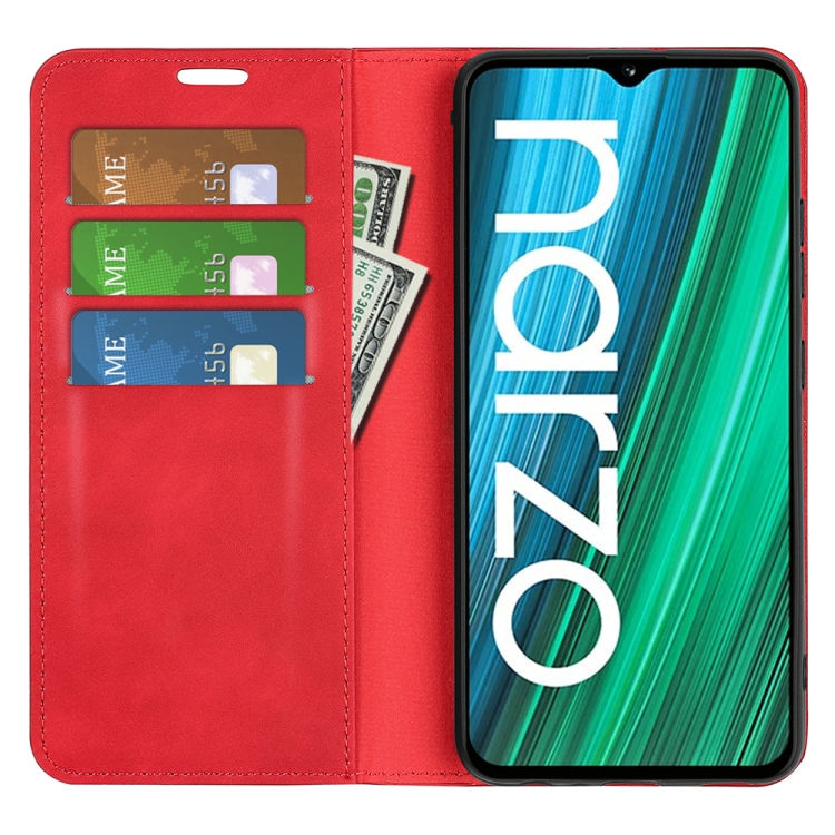 Thumbnail: Magnetic Suction Leather Case For OPPO Realme Narzo 50A  