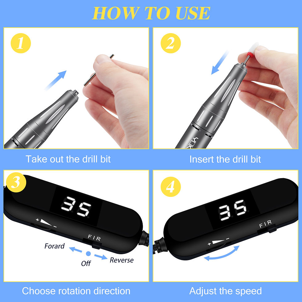 Thumbnail: 40000/35000RPM Portable Electric Nail Drill Machine With LCD Display Nails Sande