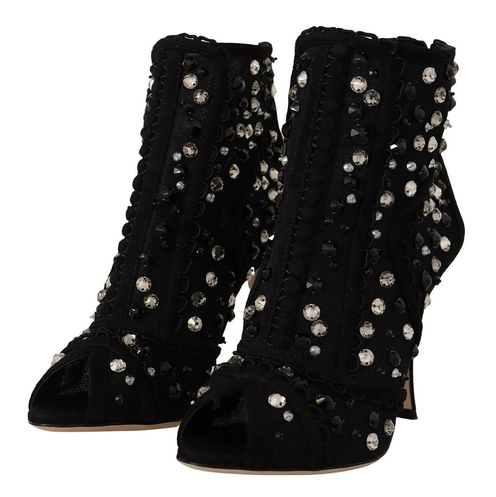 Thumbnail: Embellished Crystal Short Boots