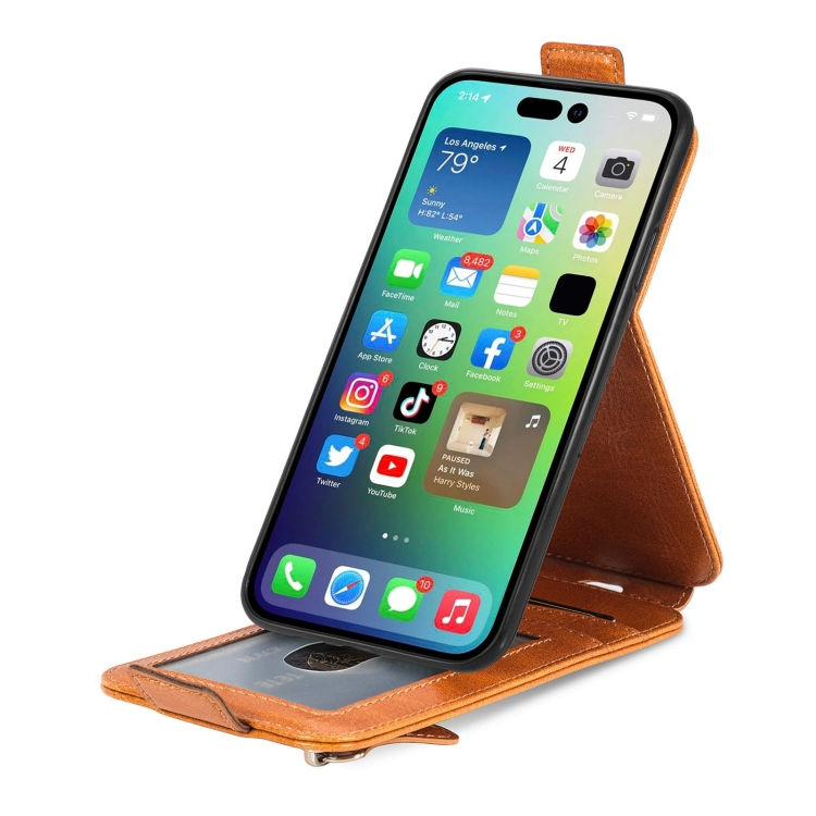 Thumbnail: Zipper Wallet Vertical Flip Leather Phone Case
