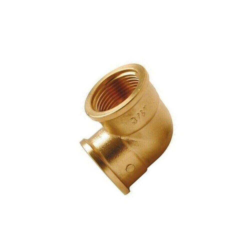 CURVA GOMITO ANGOLO 90° OTTONE GIALLO 3/4" FF RACCORDO TUBO ACQUA