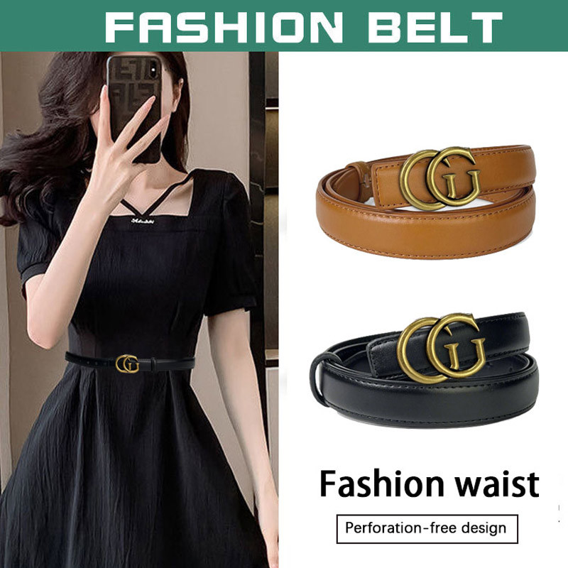 Belts For Women, Vintage Interlocking GG Buckle Black Belt, One Size Plus