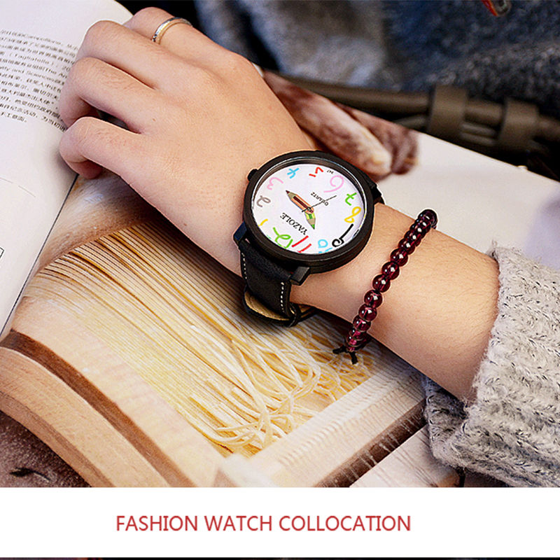 Women Watches Casual Big Number Analog For Woman Leather Band La