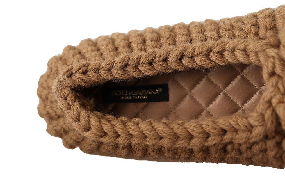 Thumbnail: Elegant Wool Knit Ballerina Flats in Brown