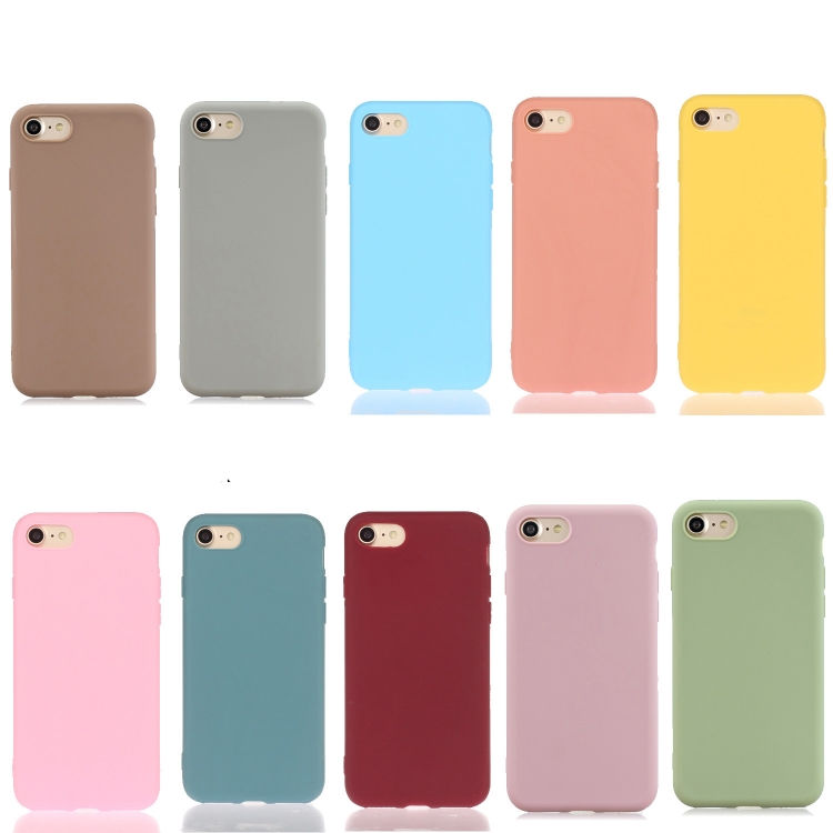 Thumbnail: For iPhone SE (2020) Solid Color Aatte TPU Phone Case
