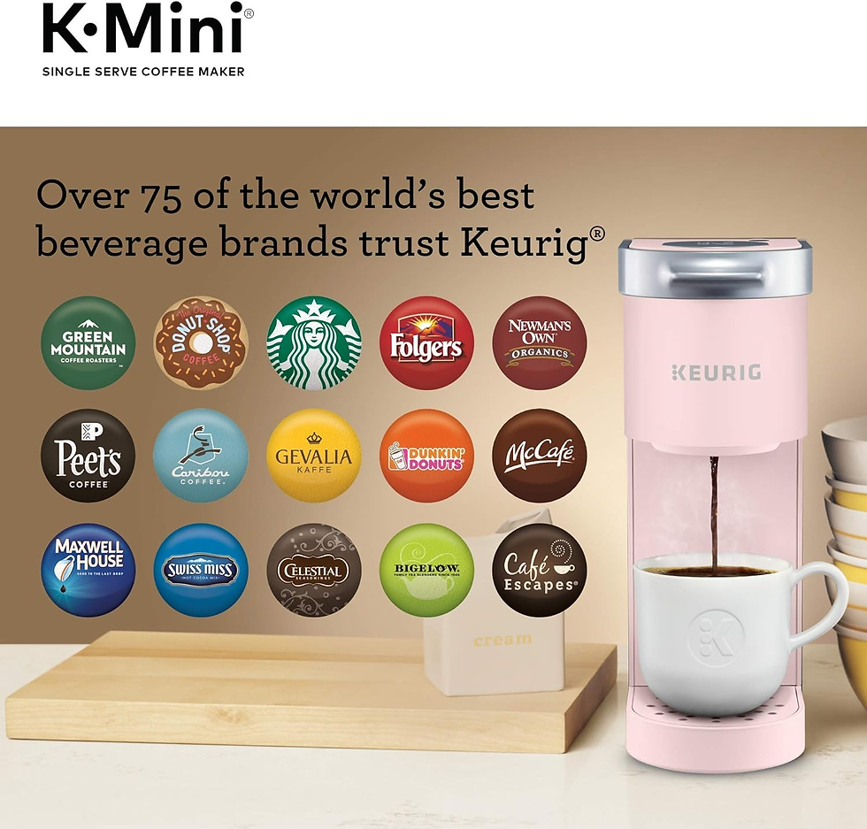 Thumbnail: K-Mini Single Serve K-Cup Pod Coffee Maker, Dusty Rose, 6 to 12 Oz. Brew Sizes