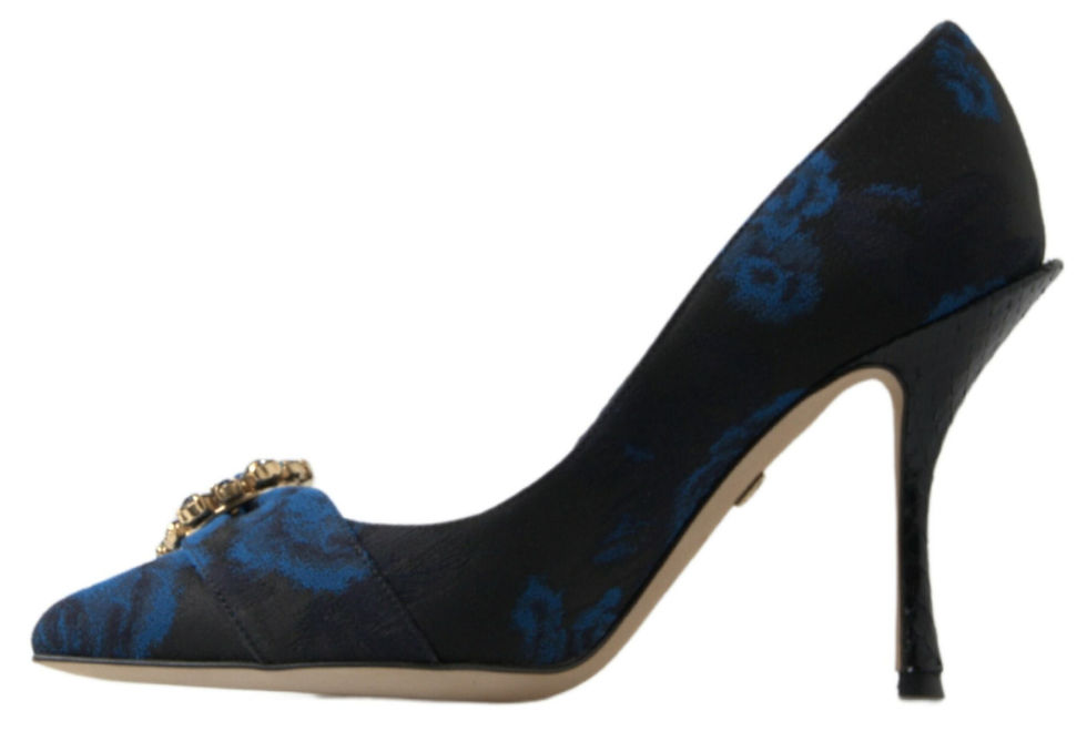 Thumbnail: Elegant Blue Crystal Embellished Pumps