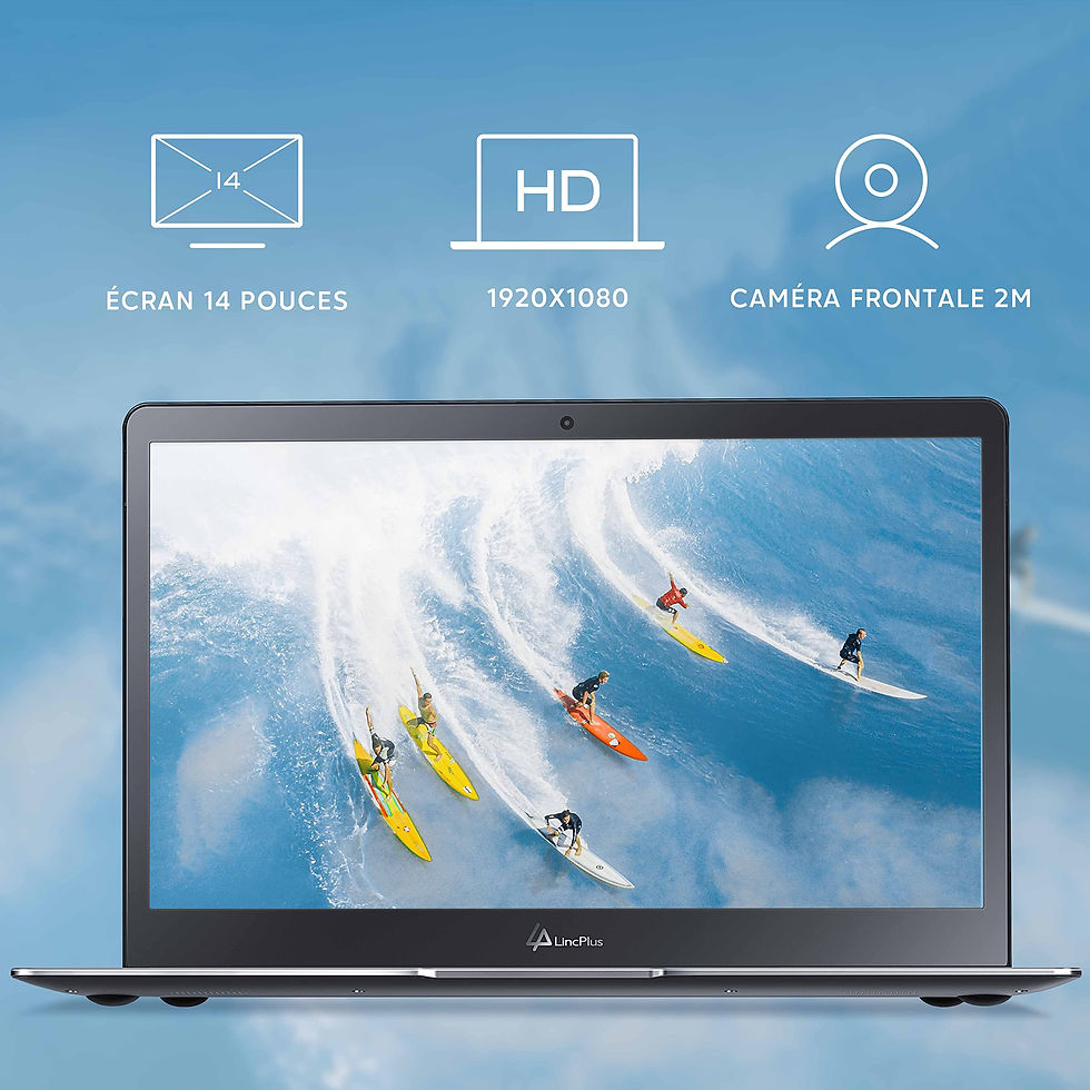 Thumbnail: LincPlus Ordinateur Portable 14 Pouces Laptop IPS Full HD 4Go RAM + 64Go ROM + 5