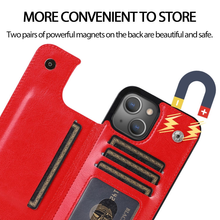 Thumbnail: Double Buckle Shockproof PU Protective Case with Card Slots & Holder