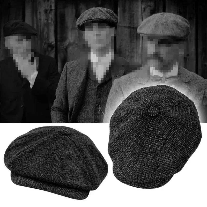 Retro Newsboy Caps Men Octagonal Hats British Painters Autumn Winter Berets