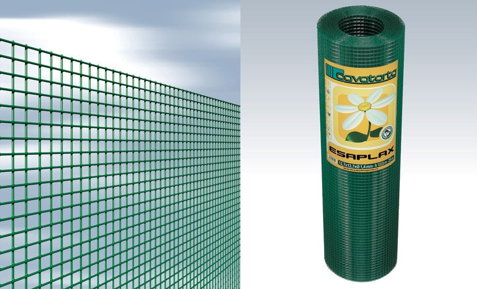 RETE ELETTROSALDATA esaplax 12x12 Cavatorta H. 50 - 25 mt PLASTIFICATA VERDE