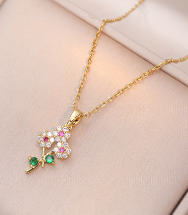 Zircon Flower Necklace for Women (One Piece)