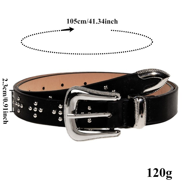 European American Style Retro Exquisite Metal-Embossed Buckle Belt Fashionable view 2