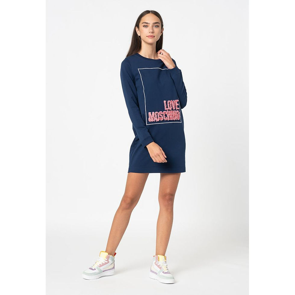 Thumbnail: Chic Blue Relief Dress with Signature Design