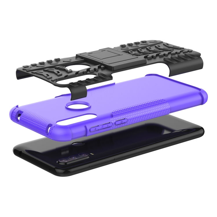 Thumbnail: Tire Texture Shockproof TPU + PC Protective Case with Holder