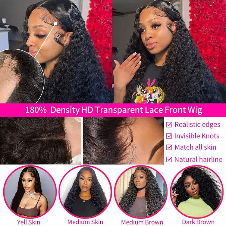 Thumbnail: Wholesale Pre Plucked HD Transparent Front Lace Wig 100% Virgin Human 