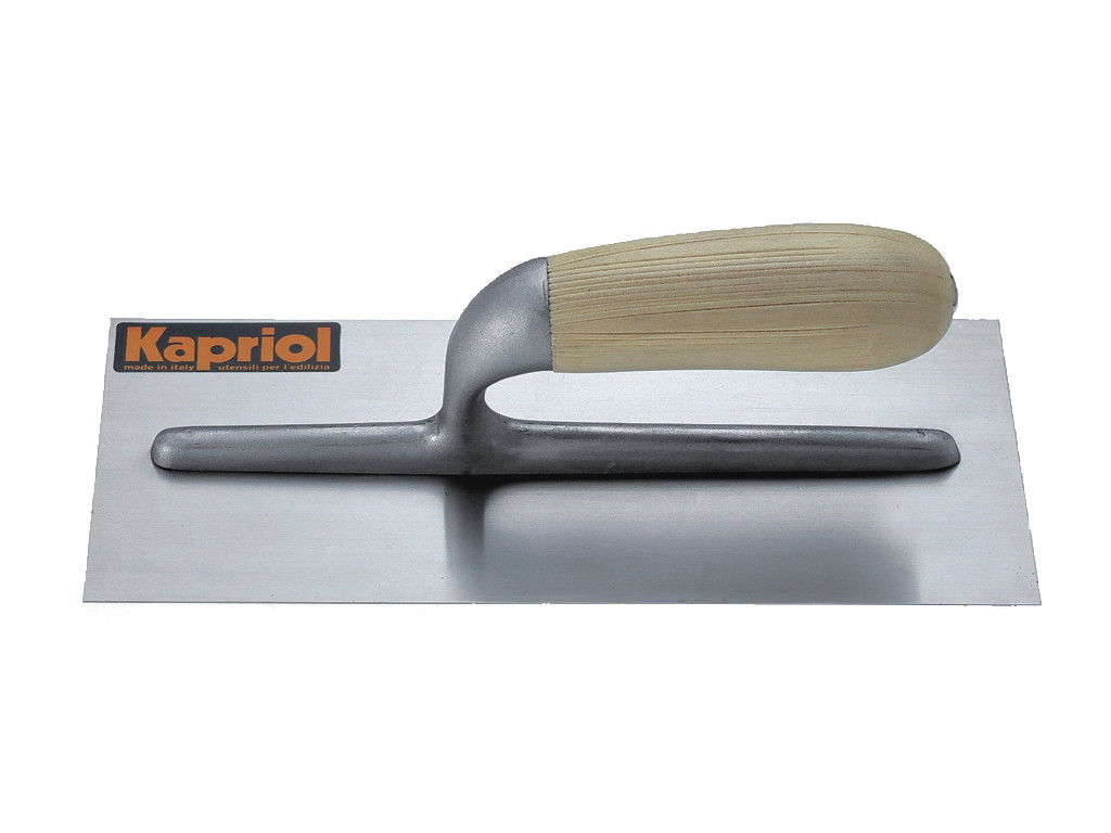 FRATTAZZO FRATTONE liscio ACCIAIO temprato MANICO LEGNO 12x28 KAPRIOL 23010