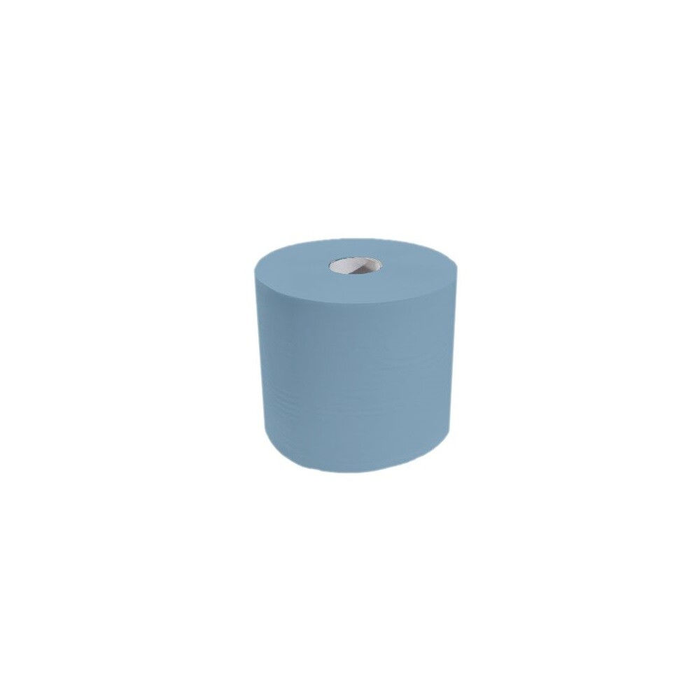 ROTOLO BOBINA CARTA ASCIUGAMANI pura cellulosa 800 STRAPPI blu 3 VELI PEZZI P...