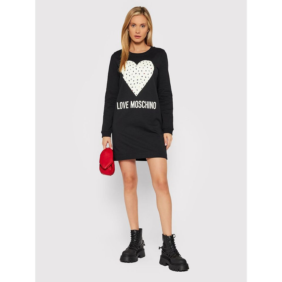 Thumbnail: Chic Blue Cotton Love Moschino Dress