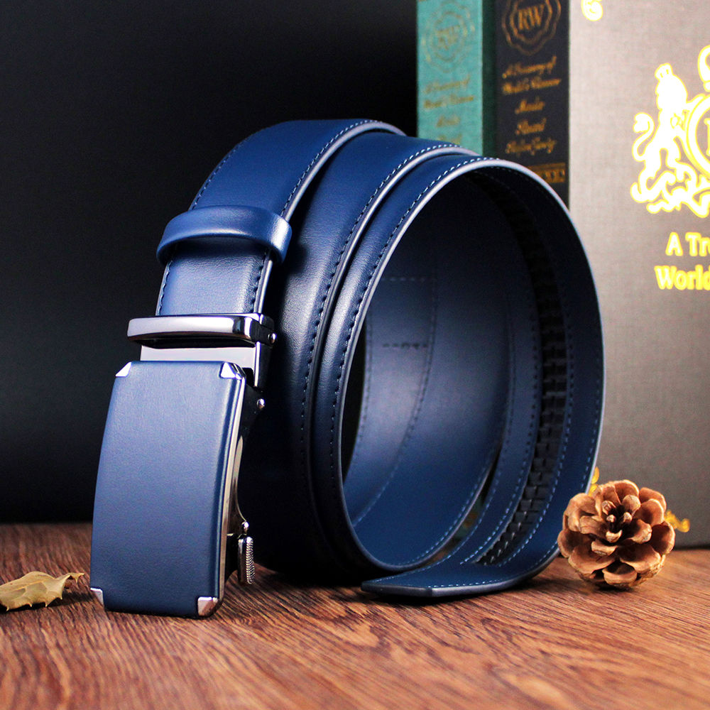 Men Belts Metal Automatic Buckle Leather For