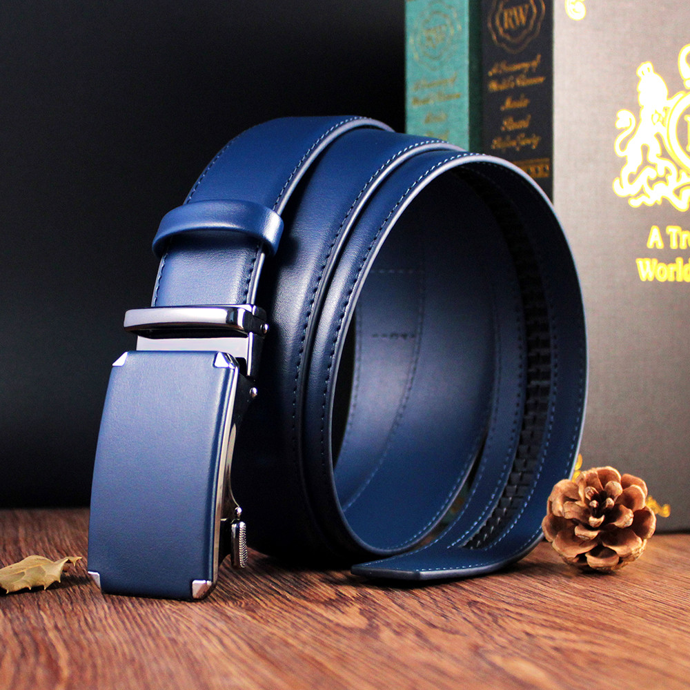 Men Belts Metal Automatic Buckle Leather For