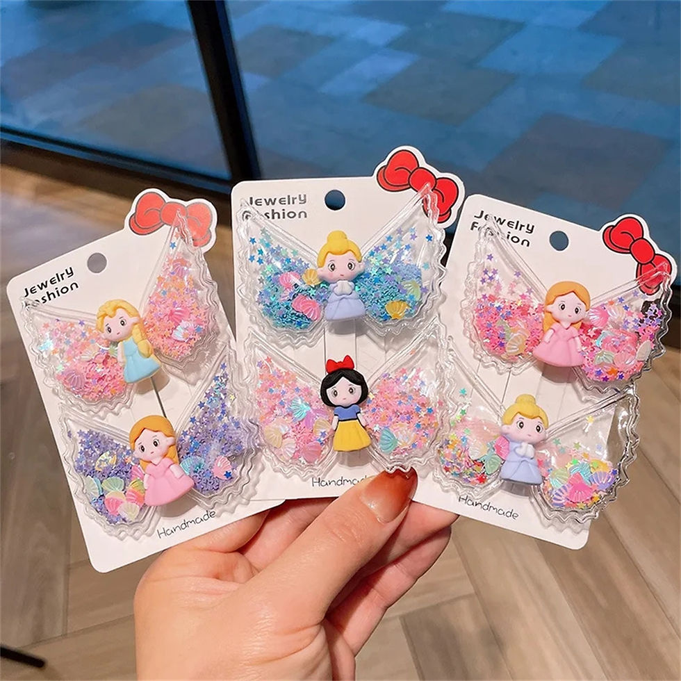 Thumbnail: Frozen Children's Hair Accessories Cartoon Elsa Princess Mesh Bow Hairpin Headwe