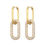 Thumbnail: LOVBEAFAS New Gold Color Round Stainless Steel Hoop Earrings Zirconia Copper Ova