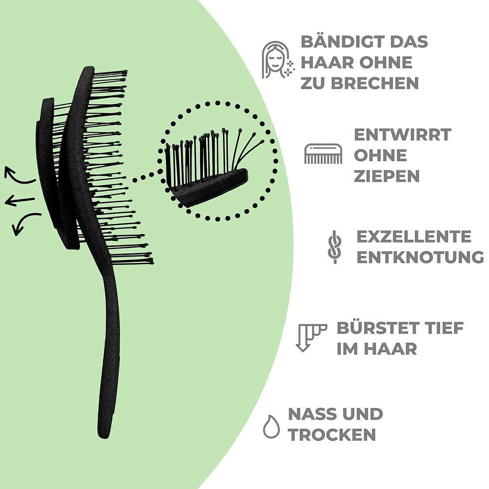 Thumbnail: Ninabella Bio Haarbürste ohne Ziepen für Damen, Herren & Kinder - Entwirrbürste 