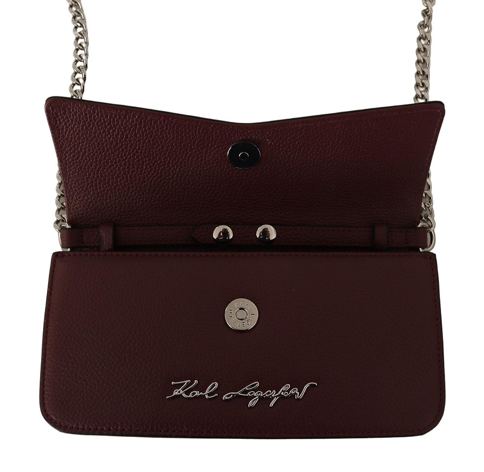 Thumbnail: Elegant Wine Leather Evening Clutch