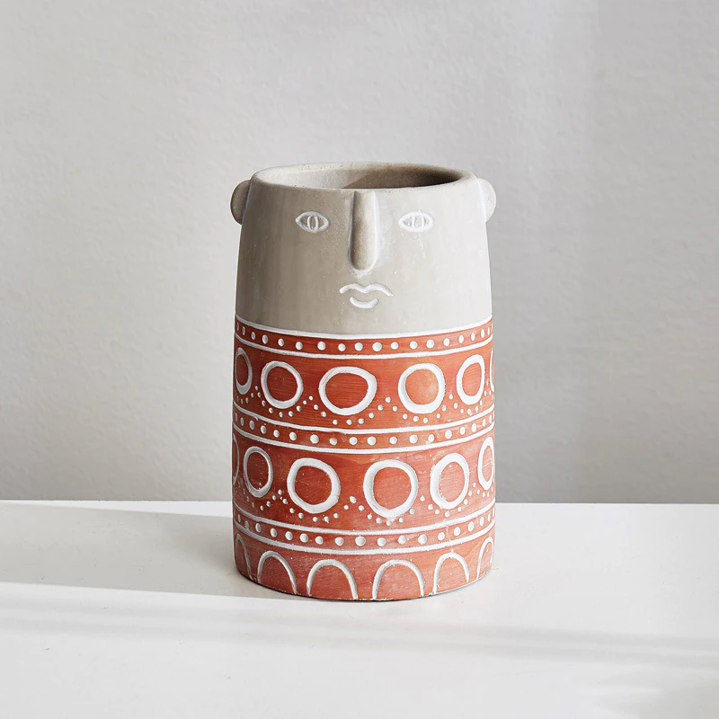 Thumbnail: New Artistical Ceramic Vase for Flowers Abstract Human Face Nordic