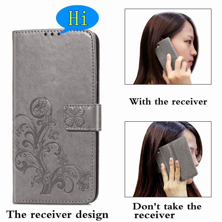 Thumbnail: Four-leaf Clasp Embossed Buckle  Protection Leather Case