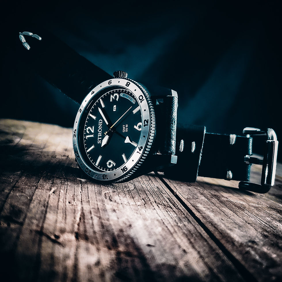 الصورة المصغرة: SSC-101 24h GMT, All Black with Steel Bezel