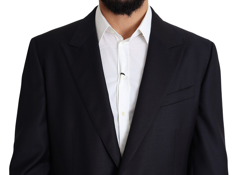 Thumbnail: Elegant Black Virgin Wool Men's Blazer
