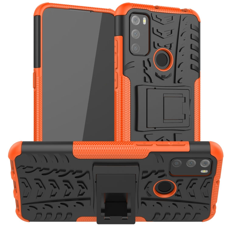 Thumbnail: Tire Texture Shockproof TPU+PC Protective Case with Holder