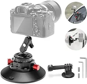 NEEWER 6"/15.2cm Camera Suction Cup Mount with Ball Head Magic Arm, Metal Suctio