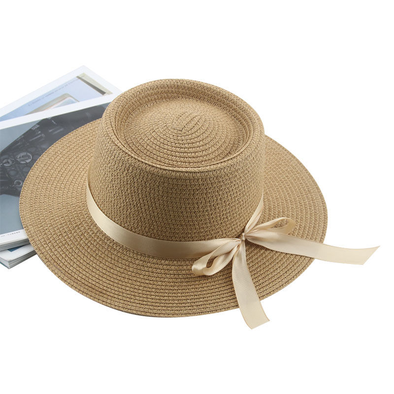 Hats for Women Summer Spring Solid Dome Round Ribbon Bowknot Beach Ou