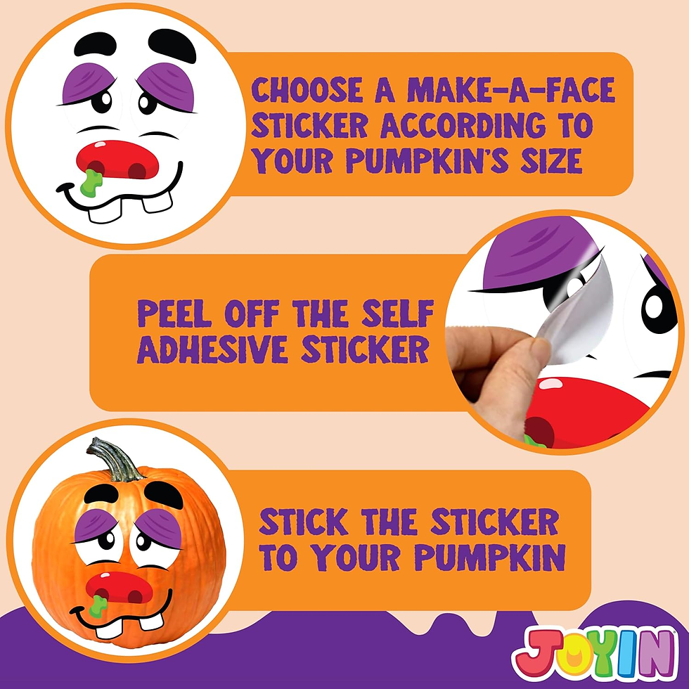 Thumbnail: Make 40 Faces Pumpkin Decorating Stickers with 18 Sticker Sheets in 12 Different