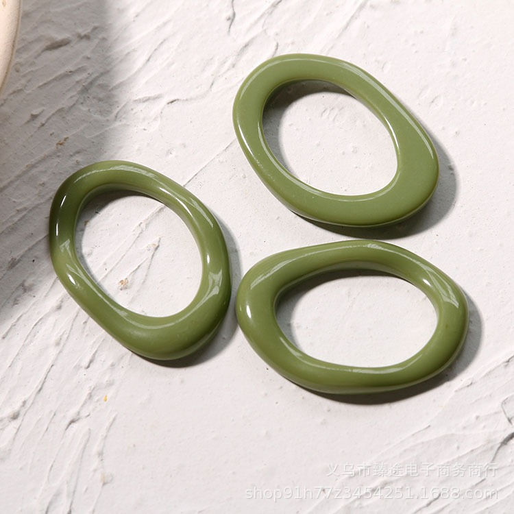 Thumbnail: Irregular oval hollow ring frame resin accessories DIY handmade earring