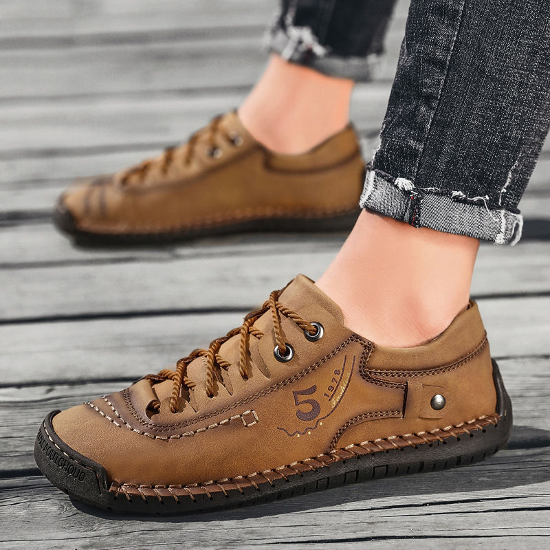Shoes for Men Leather Casual Soft Homme Outdoor Comfortable High Q