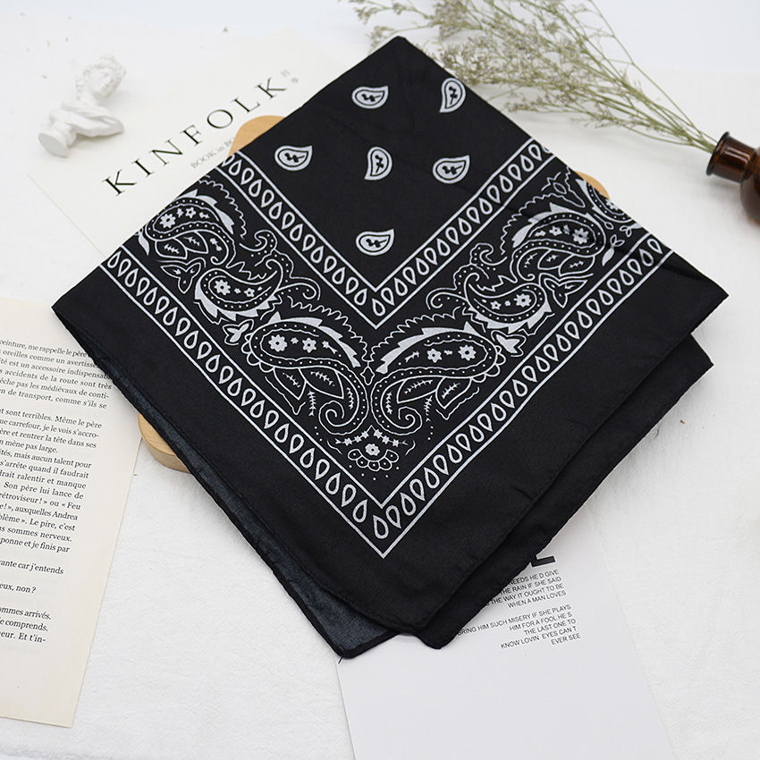 Thumbnail: Bandana Kerchief Unisex Hip Hop Black Hair Band Neck Scarf Sports Headwear Wrist