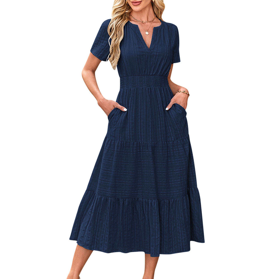 Thumbnail: 2025 New Arrivals Women's Summer Casual Dresses Wholesale Floral Cotton Boho Sty