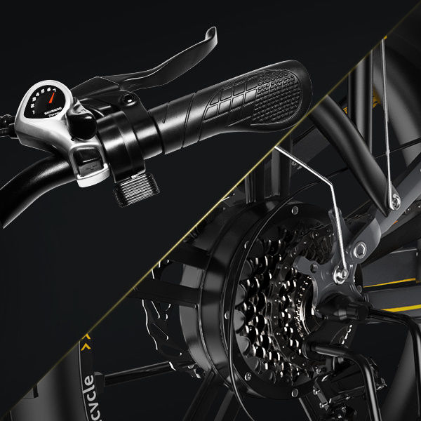 Thumbnail: Auloor 20H1F 750W Foldable Electric Bike for Adults with 20'x4'Fat Tire; E Bikes