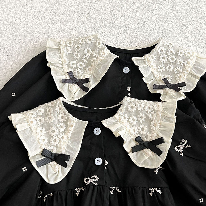 Thumbnail: New Kids Baby Girls Long Sleeve Sweet Embroider Sisters Rompers Spring Autumn Ki