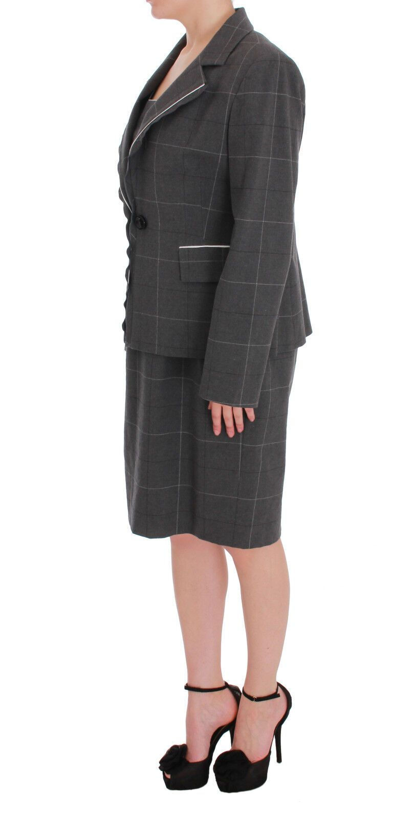 Thumbnail: Elegant Checkered Cotton-Blend Suit Set