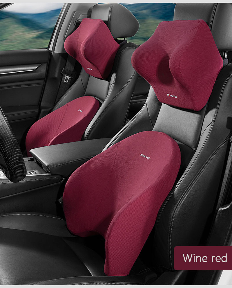 Thumbnail: Car Headrest Lumbar Support Neck Pillow Support Universal Cushion Memory Foam Ba