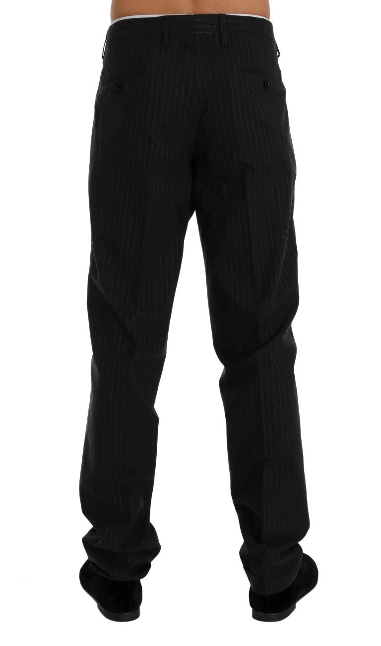 Thumbnail: Elegant Striped Straight Fit Dress Trousers