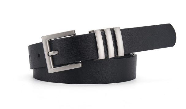 Chic Vintage Women's Black PU Leather Belt with Square Buckle