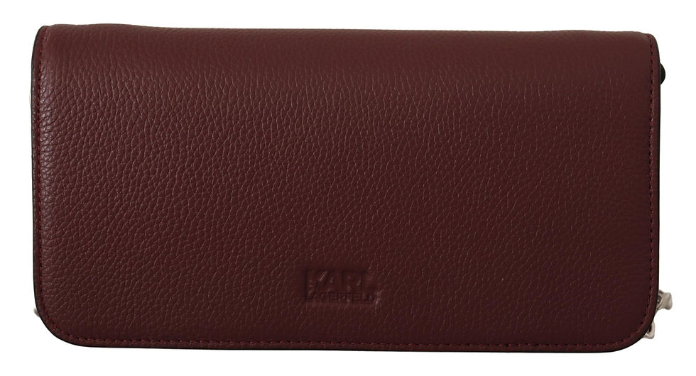 Thumbnail: Elegant Wine Leather Evening Clutch